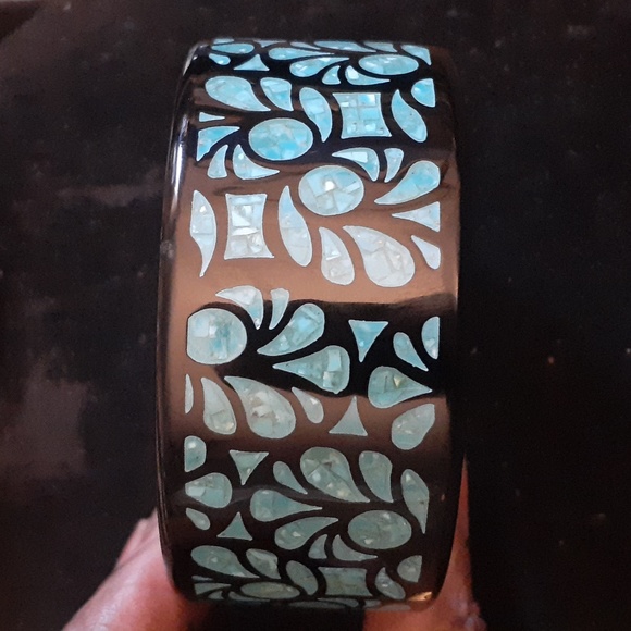 NWT TURQUOISE ONYZ BANGLE RING SET - Picture 3 of 11